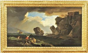 Shipwreck on the Cliff - Signed Vernet 1786